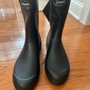 Men’s Le Chateau Wellington calf length Black Rubber Boots size  11